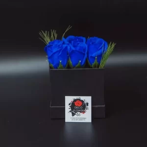 Soap Roses μπλε με 6 τριαντάφυλλα