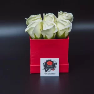 Soap Roses λευκό με 6 τριαντάφυλλα