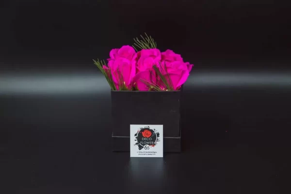 Soap Roses φούξια με 6 τριαντάφυλλα