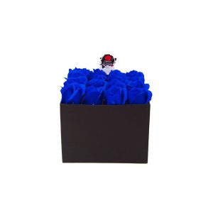 Soap Roses 10 Γαλάζια Τριαντάφυλλα σε Τετράγωνο Κουτί