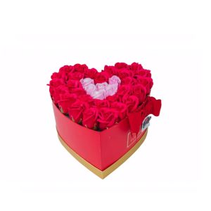 Soap Roses Τριαντάφυλλα σε Κουτί καρδιάς Γίγας