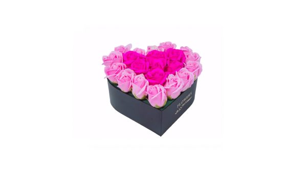 Soap Roses Τριαντάφυλλα σε Κουτί καρδιάς μεγάλο